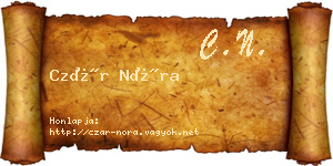 Czár Nóra névjegykártya